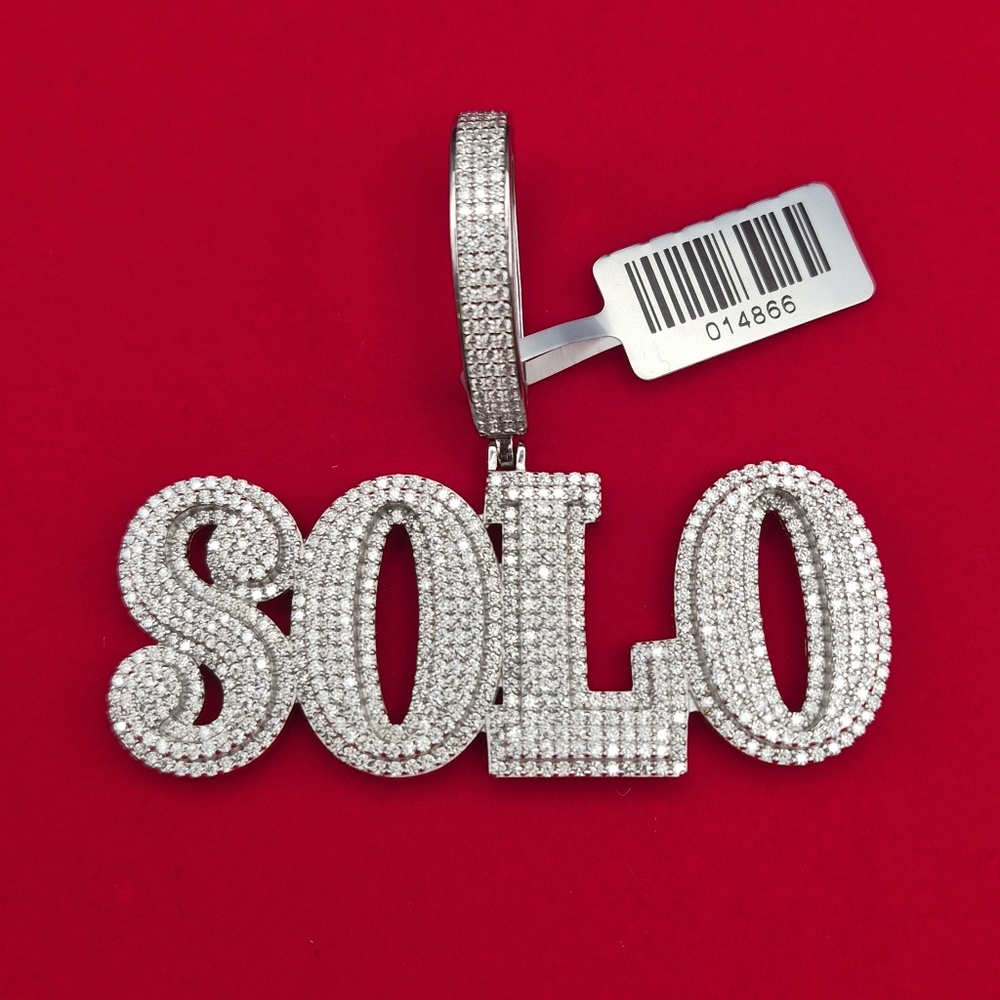 Sterling Silver 'SOLO' Mossainite Pendant